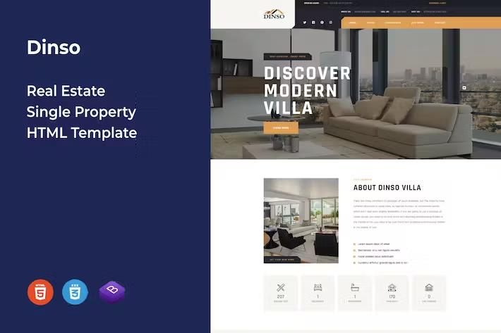 Dinso | Real Estate Single Property HTML Template