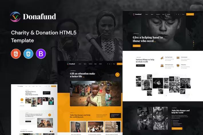 Donafund – Fundraising & Charity HTML Template product preview
