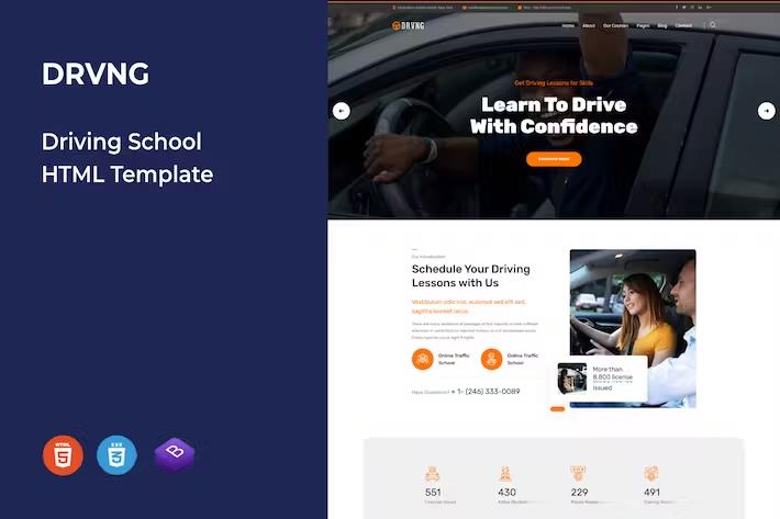 DRVNG - Driving School HTML Template
