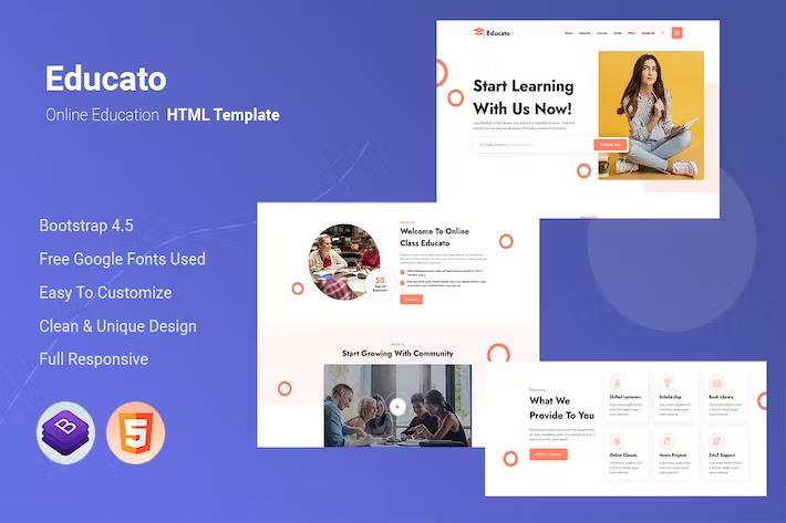 Educato - Online Education HTML Template product preview