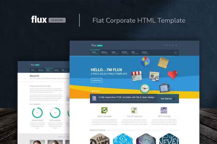 Preview image for Flux - Flat Corporate HTML Template