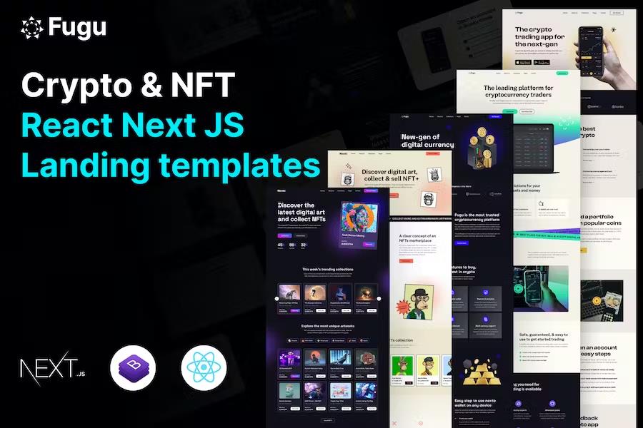 Fugu - NFT & Crypto React Next js Template product preview