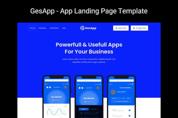 GesApp - App Landing Page Template