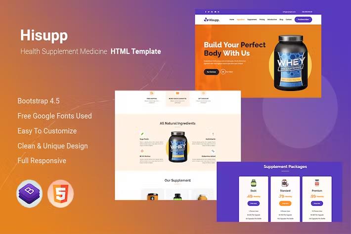 Hisupp - Health Supplement Medicine HTML Template listing image