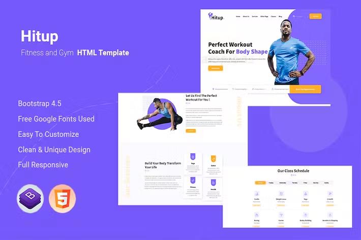 Hitup - Fitness and Gym HTML Template listing image