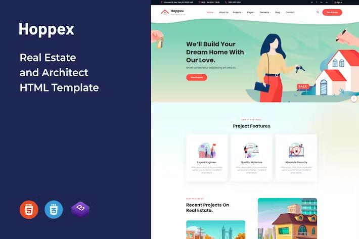 Hoppex – Real Estate and Architect HTML Template