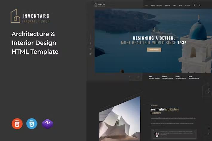 Inventarc - Architecture & Interior HTML Template product preview