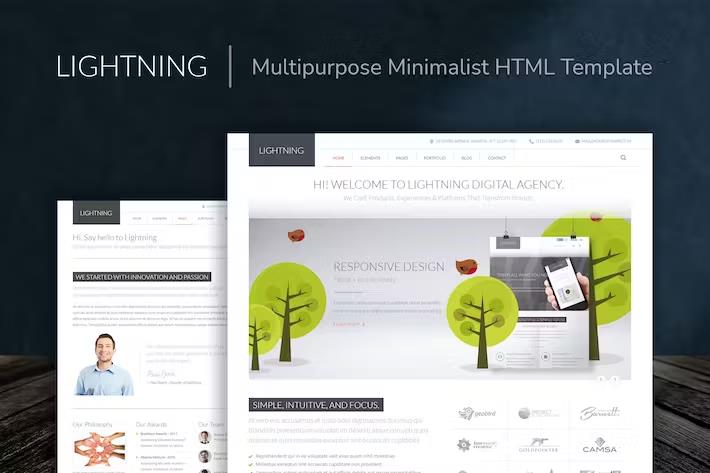 Lightning - Multipurpose Minimalist HTML Template listing image