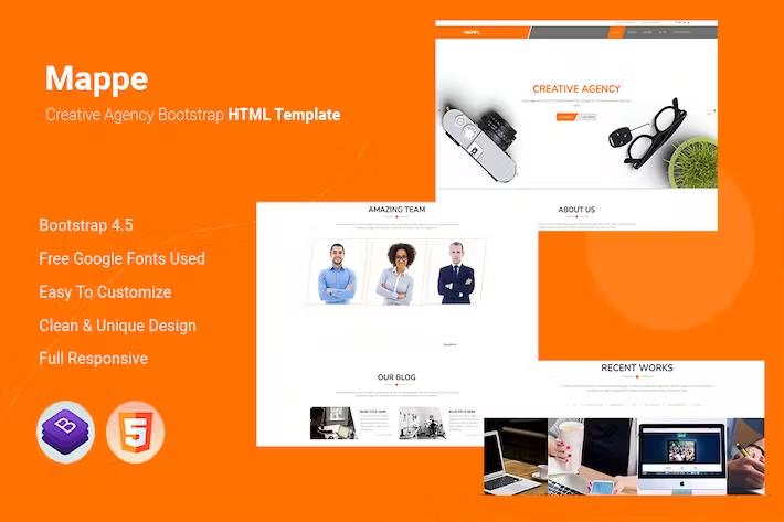 Product preview supplied for Mappe - Creative Agency Bootstrap Html Template