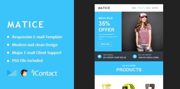 Product preview supplied for Matice - Responsive E-mail Template