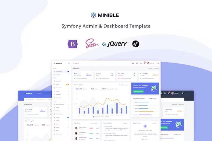 Minible - Symfony Admin & Dashboard Template