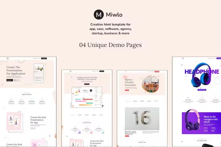 Miwlo - Landing Page HTML Template
