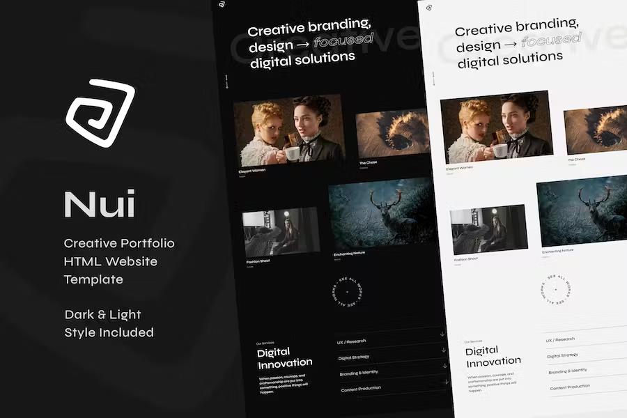 Nui - Creative Portfolio HTML Website Template listing image