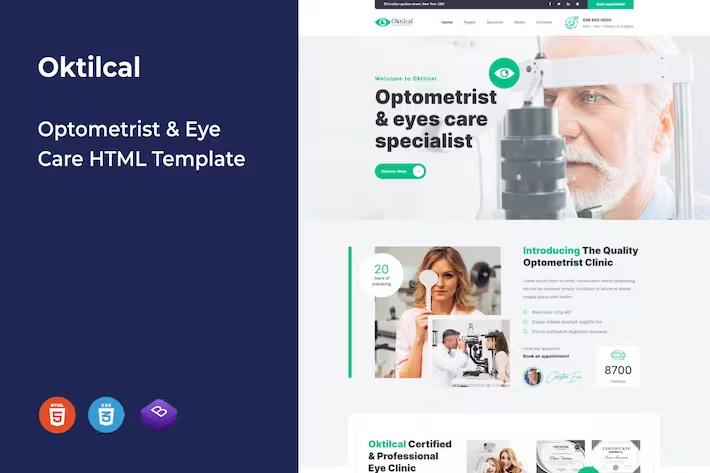 Oktilcal - Optometrist & Eye Care HTML Template