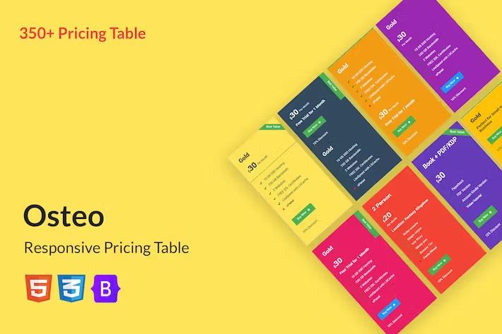 Osteo - Responsive Pricing Table product preview