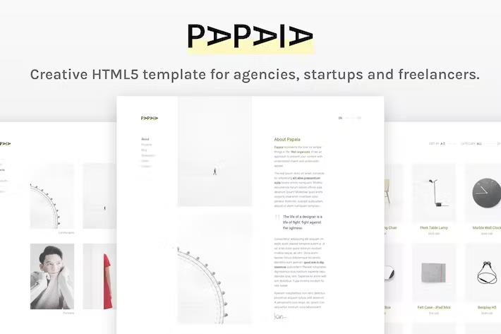 Papaia - Creative & Minimal HTML Site Template listing image
