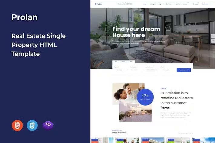 Prolan : Real Estate Single Property HTML Template product preview