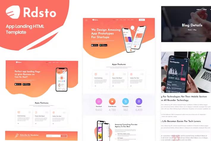 Rdsto - App Landing HTML Template