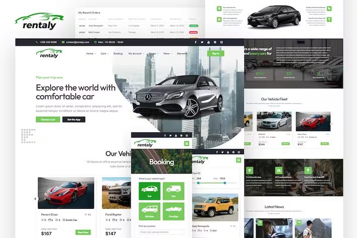 Rentaly - Car Rental Website Template with RTL