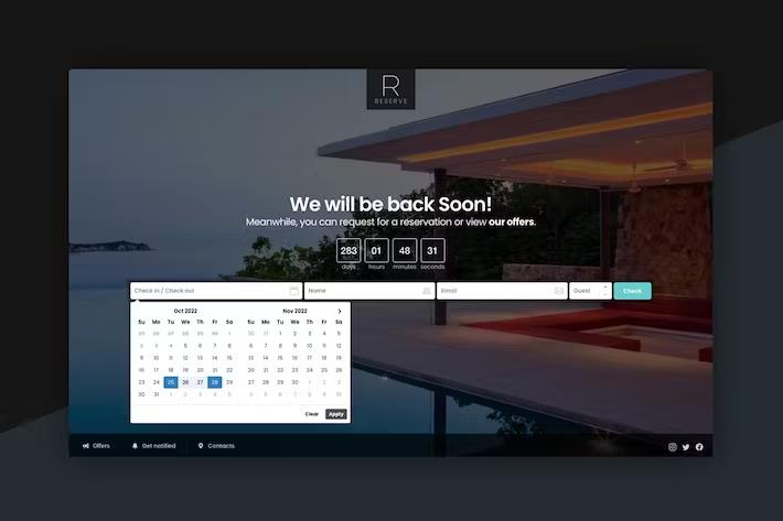 Reserve - Coming Soon with Booking Request product preview