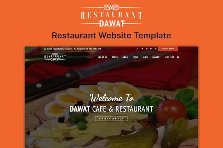 Dawat Restaurant HTML5 Template product preview