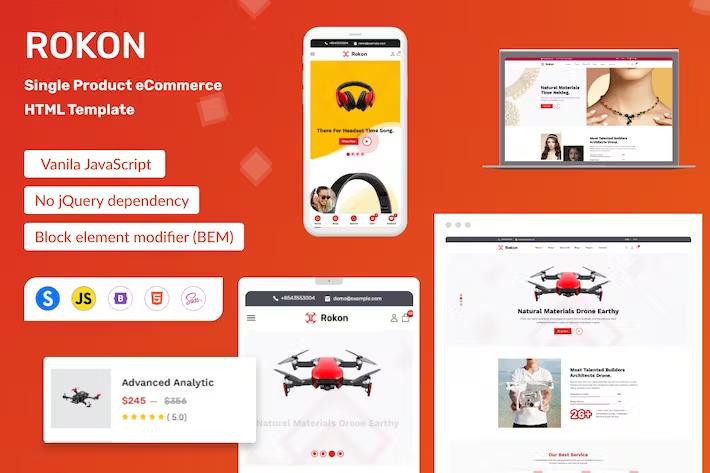 Preview image for Rokon - Single Product eCommerce HTML Template