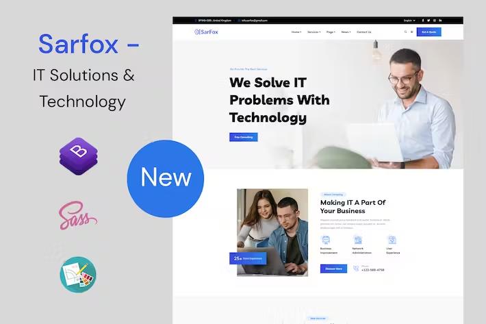 Preview image for Sarfox - IT Solutions & Technology HTML Template