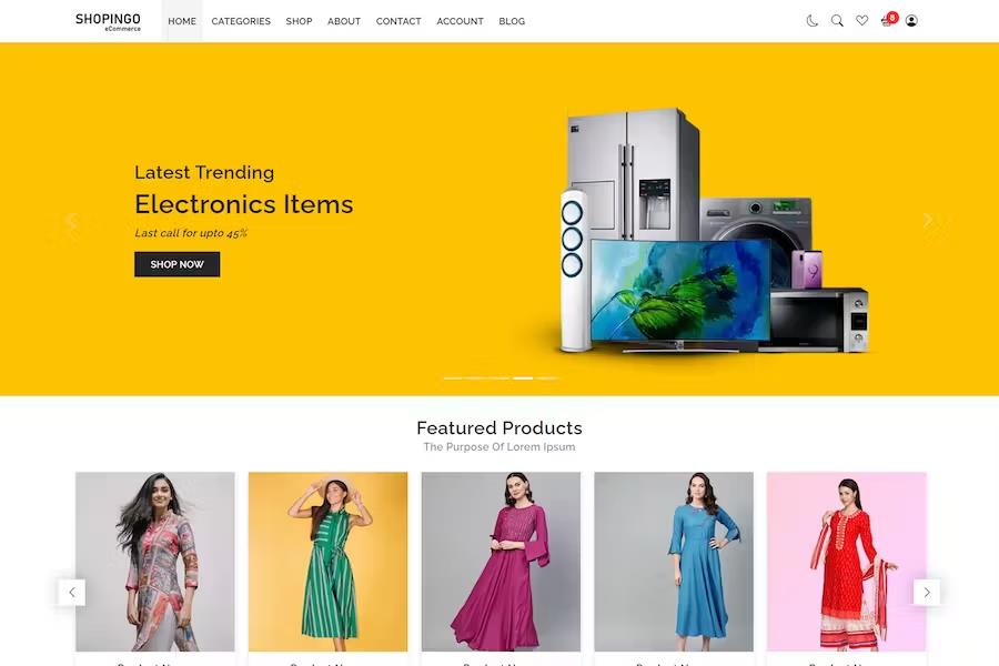 Preview image for Shopingo - eCommerce HTML Template
