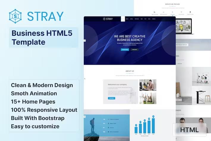 Stray - Business Landing Page HTML Template
