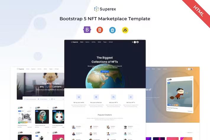 Superex - NFT Marketplace (HTML + React.js)