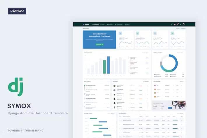 Product preview supplied for Symox - Django Admin & Dashboard Template