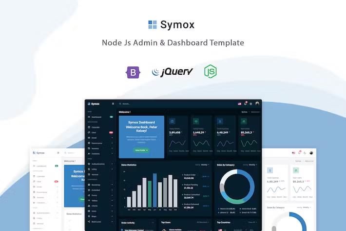 Symox - Node Js Admin & Dashboard Template listing image