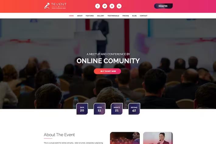 T Event - Event Conference & Meetup PSD Template listing image