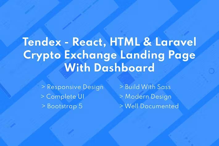Tendex - Crypto Exchange Landing Page With Dashboard
