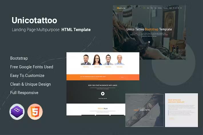 Unico tattoo - Multipurpose Landing Page Template