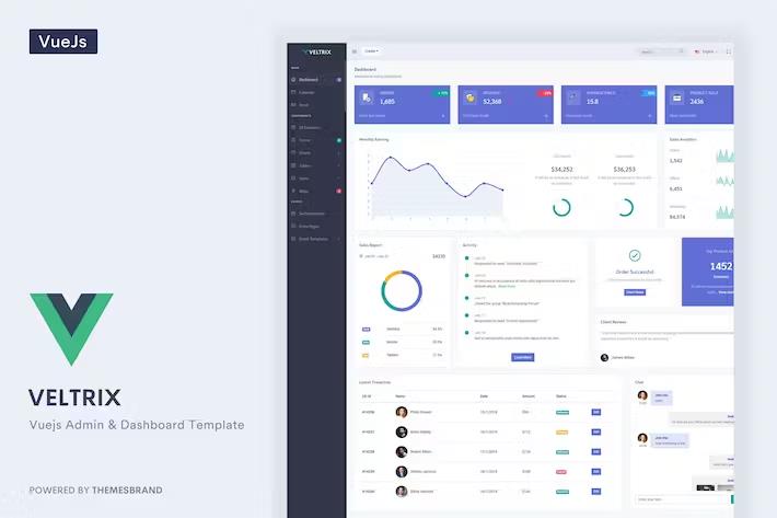 Veltrix - Vuejs Admin & Dashboard Template product preview