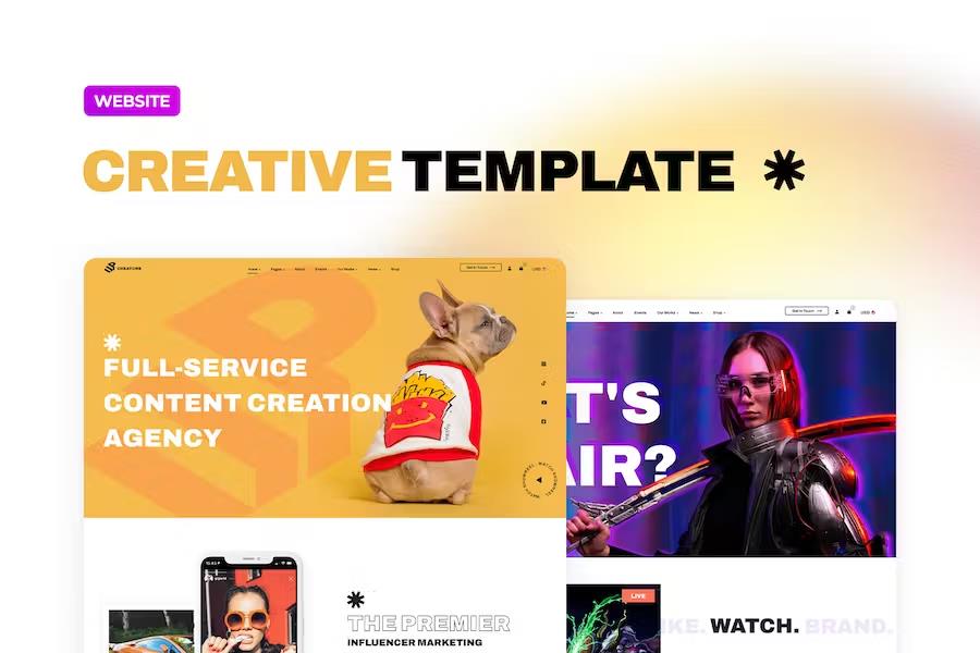 Product preview supplied for Website Template for Digital Creators