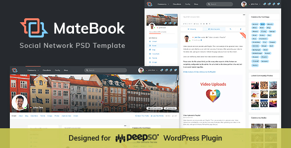 MateBook - Social Network PSD Template