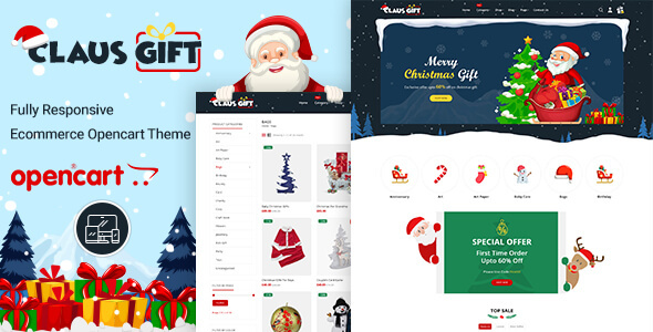 ClausGift -  Opencart 3 Multi-Purpose Responsive Theme