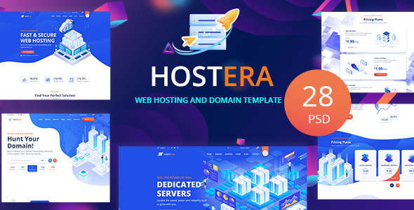 Preview image for Hostera - Web Hosting and Domain PSD Template