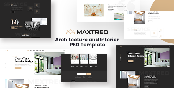 MAXTREO – Architecture & Interior PSD Template