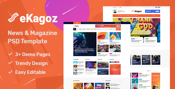 eKagoz - Blog, News & Magazine PSD Template