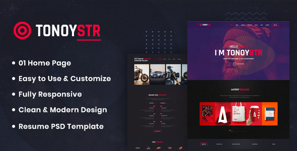 Tonoystr - Personal Portfolio PSD Template