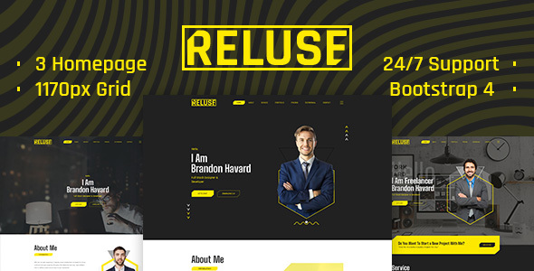 Reluse - Personal Portfolio PSD Template