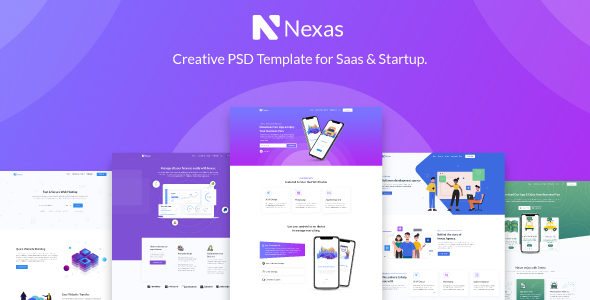 Preview image for Nexas - Startups SaaS PSD Template