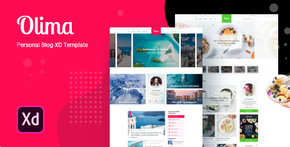 Olima - Modern Personal Blog XD Template listing image