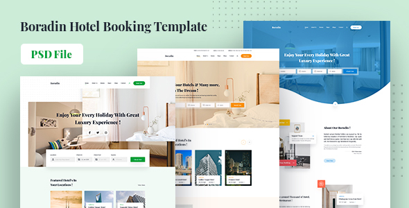 Boradin - Creative Hotel Booking PSD Template