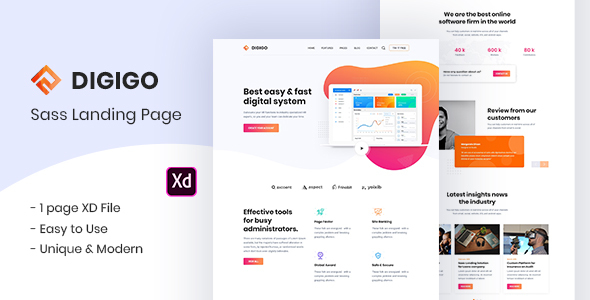 Digigo Sass Landing Page listing image