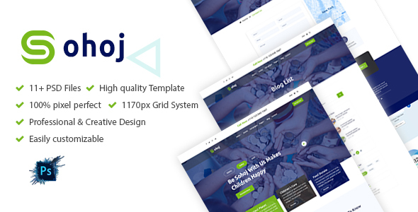 Sohoj - Charity, Nonprofit PSD Template