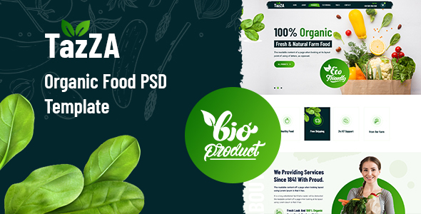 TazZA - Organic Food PSD Template